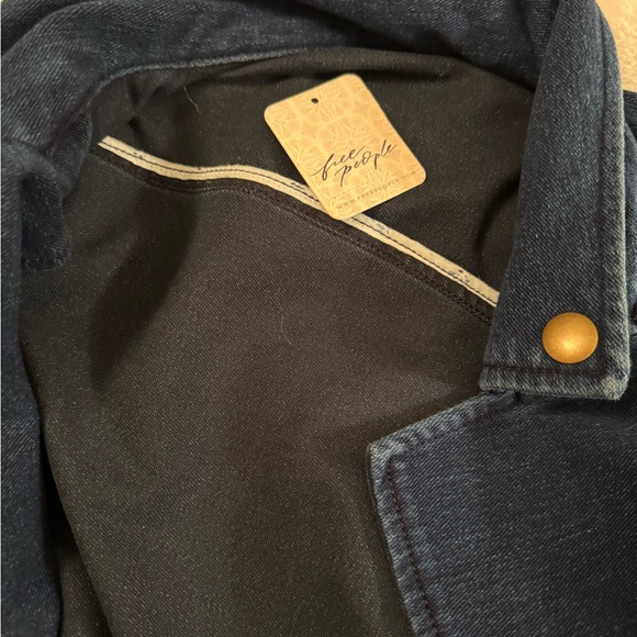 Free people sweat shirt Denim Blue Women's Jacket - Picture 11 of 12